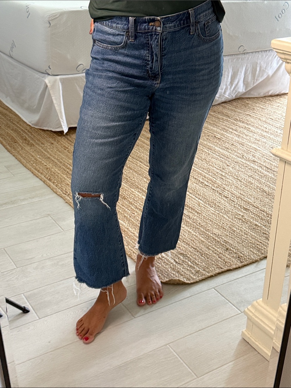 J.Crew Factory Mid-rise flare crop jean
